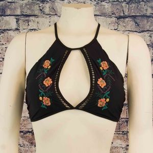Red Carter Swim Keyhole High-Neck Bikini Top